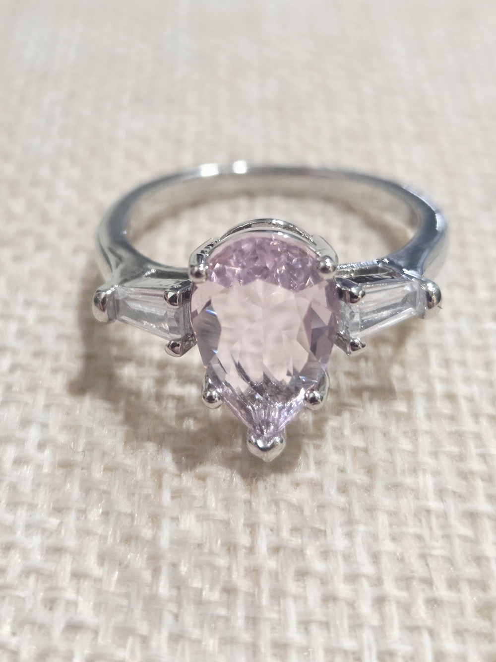 Pear-Cut Pink Topaz Gemstone Ring~size 9
